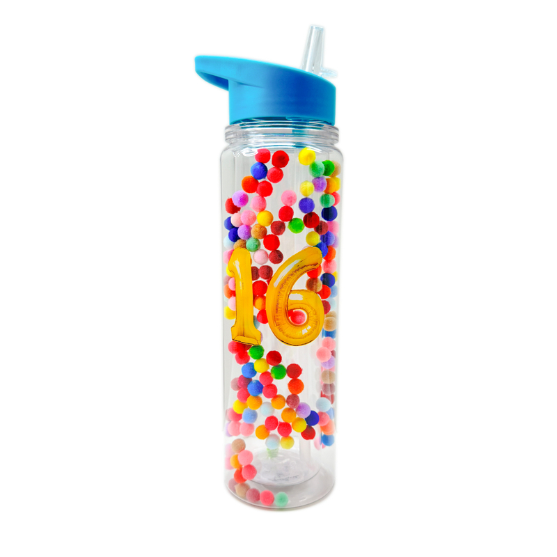 16 Pom Pom Water Bottle