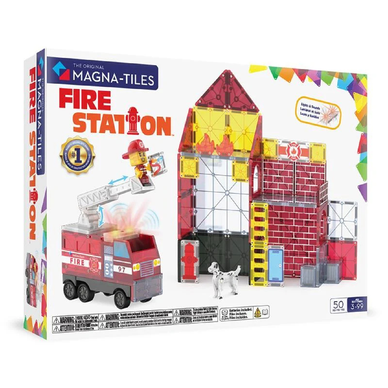 MAGNA-TILES 50 Piece Set Fire Station