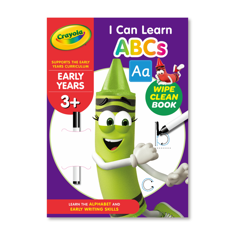 Crayola Wipe Clean I Can Know my ABC 3+ (12 page of wipe clean learning activities four Colour print inside plus pen)