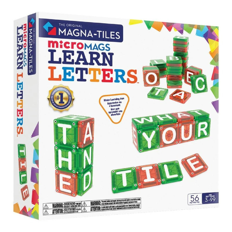 MAGNA-TILES microMAGS Learn Letters Uppercase 56 Piece Set