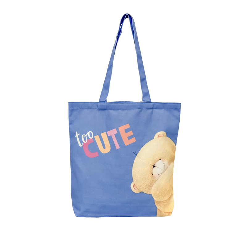 Forever Friends Canvas Tote Bag (Cute) - Blue
