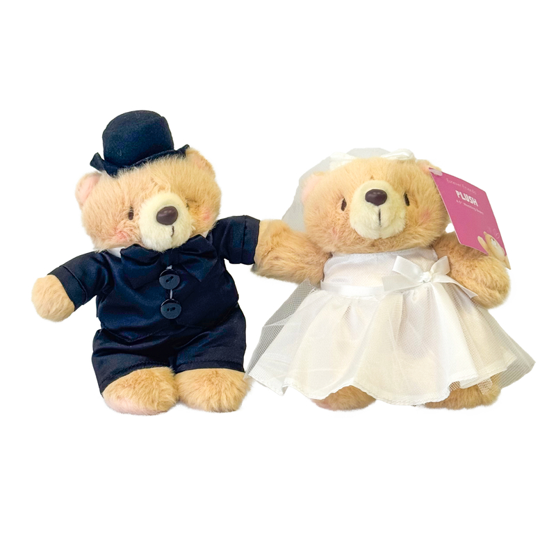 Forever Friends 4.5" Wedding Bears (Western style)