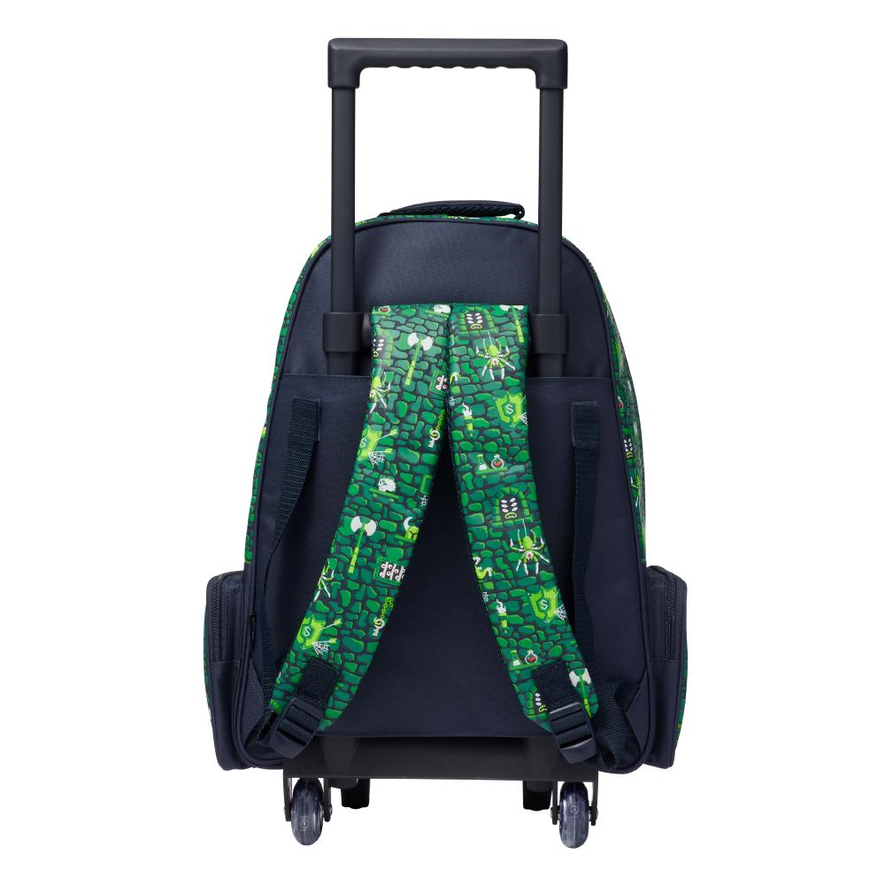 Hi There Trolley Backpack With Light Up Wheels (Green)