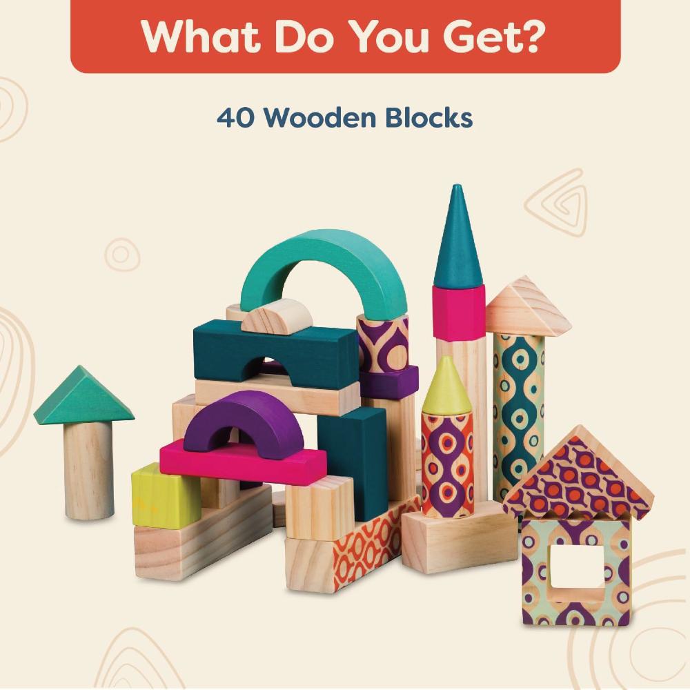 BX1361@40PCS WOODEN BLOCKS IN A BAG