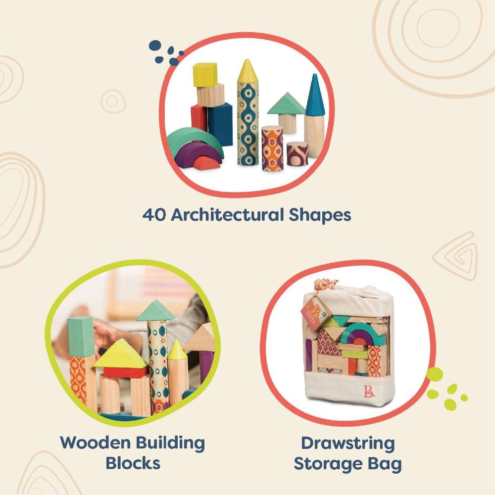 BX1361@40PCS WOODEN BLOCKS IN A BAG