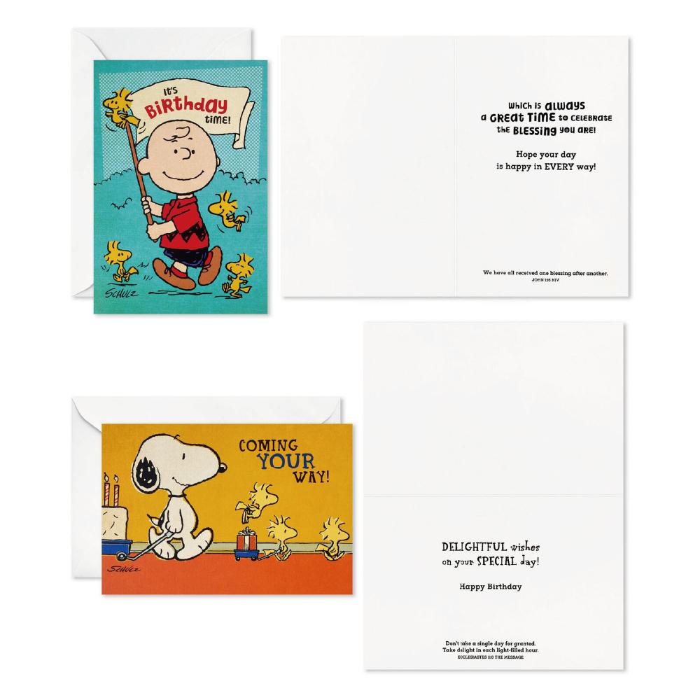 Peanuts® Birthday Blessings Religious Boxed Birthday Cards Assortment, Pack of 12