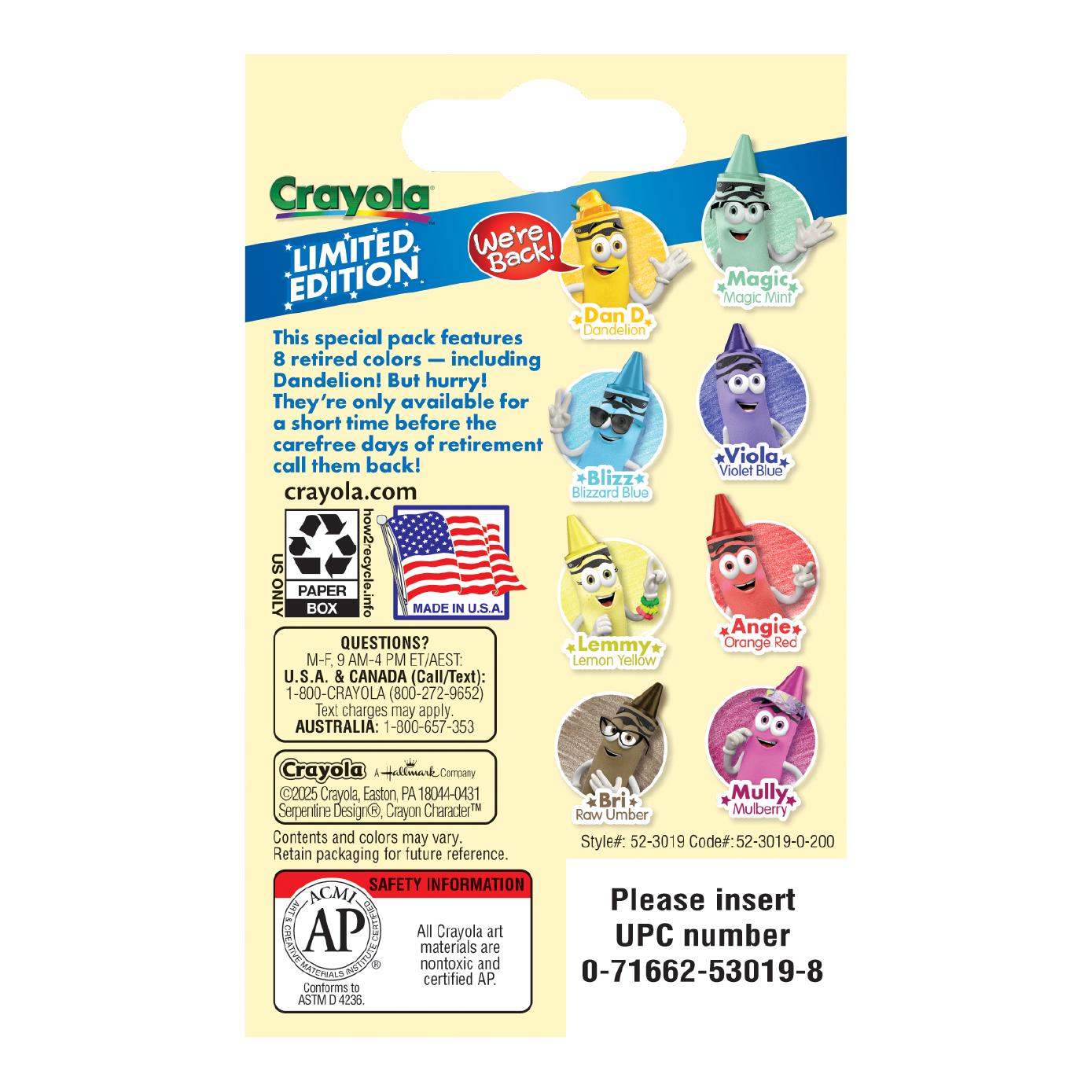 Limited Edition Retired Crayons, 8 Count