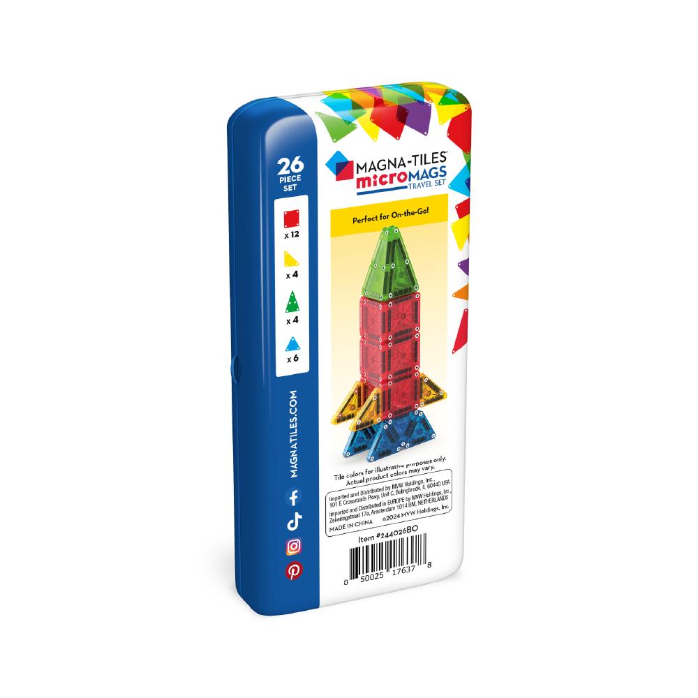 MAGT-244026BO@MAGNA-TILES microMAGS TRAVEL SET (With a Display Boxed of 12 sets)