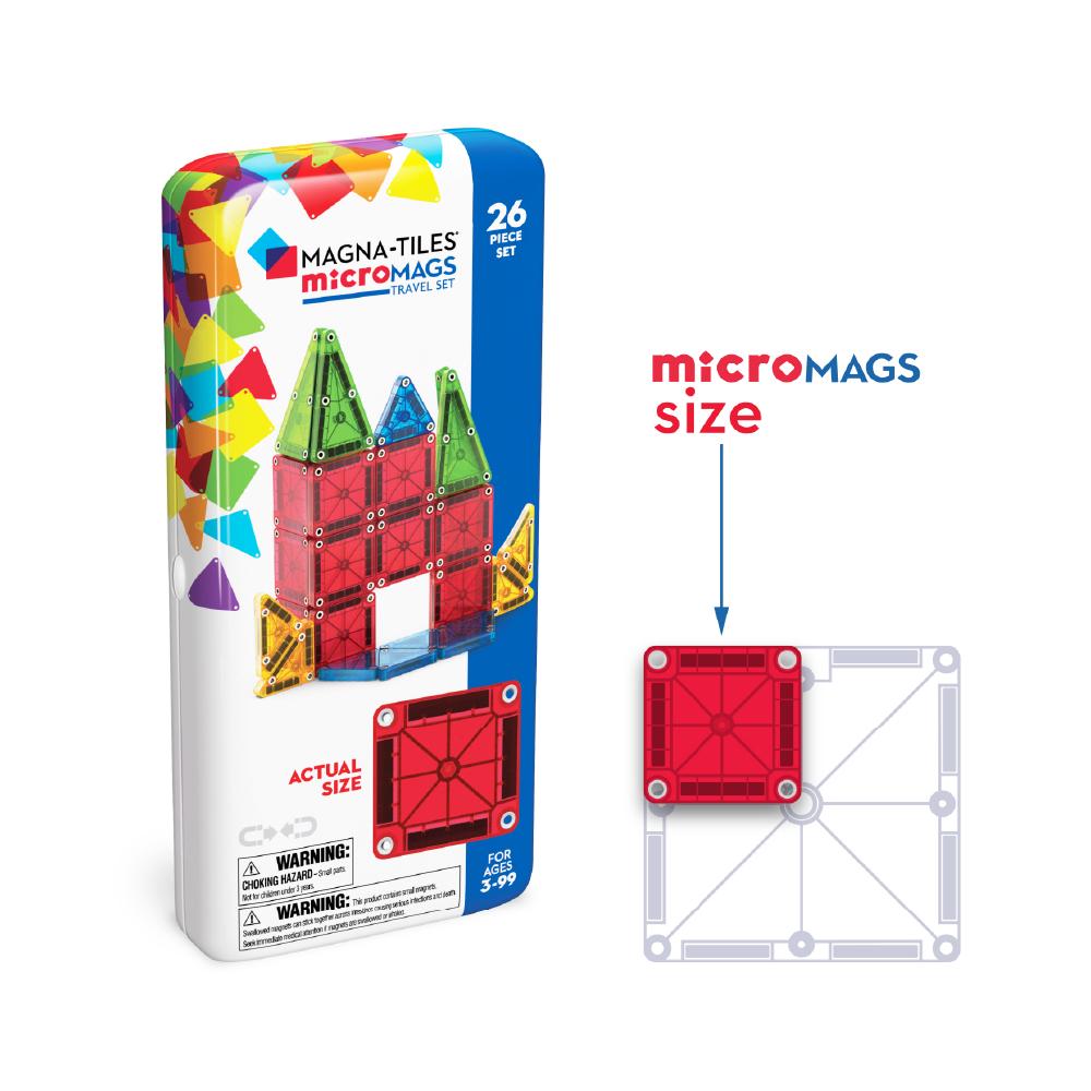 MAGT-244026BO@MAGNA-TILES microMAGS TRAVEL SET (With a Display Boxed of 12 sets)