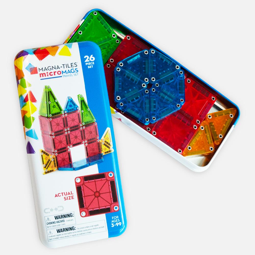 MAGT-244026BO@MAGNA-TILES microMAGS TRAVEL SET (With a Display Boxed of 12 sets)
