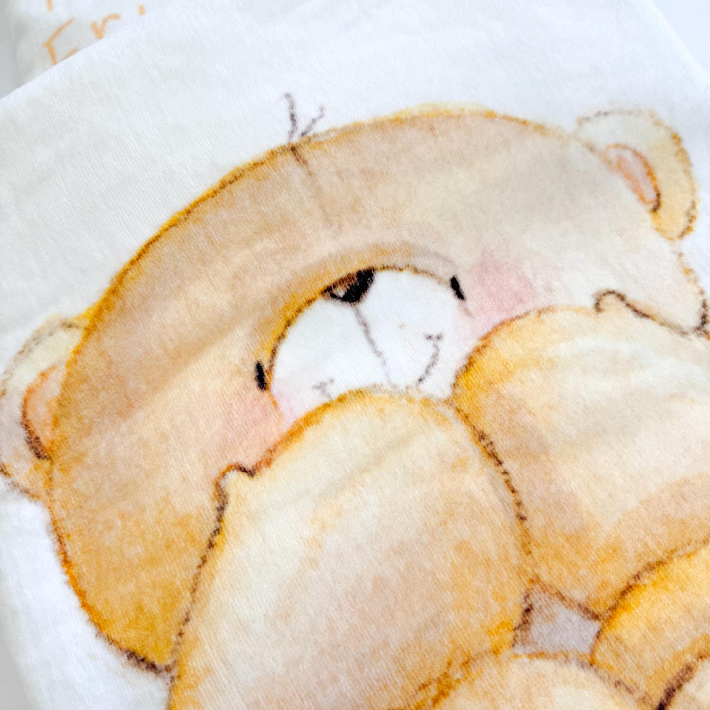 Forever Friends Bath Towel- White with print (70x140cm)