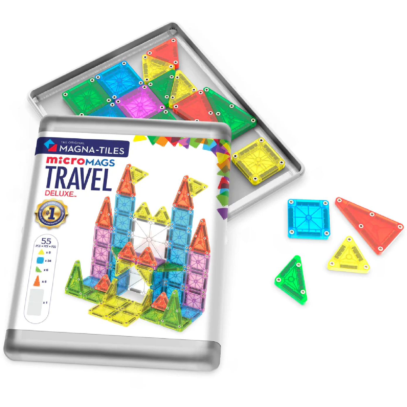 MAGT-254055TS@MAGNA-TILES MicroMAGS Travel Set Deluxe