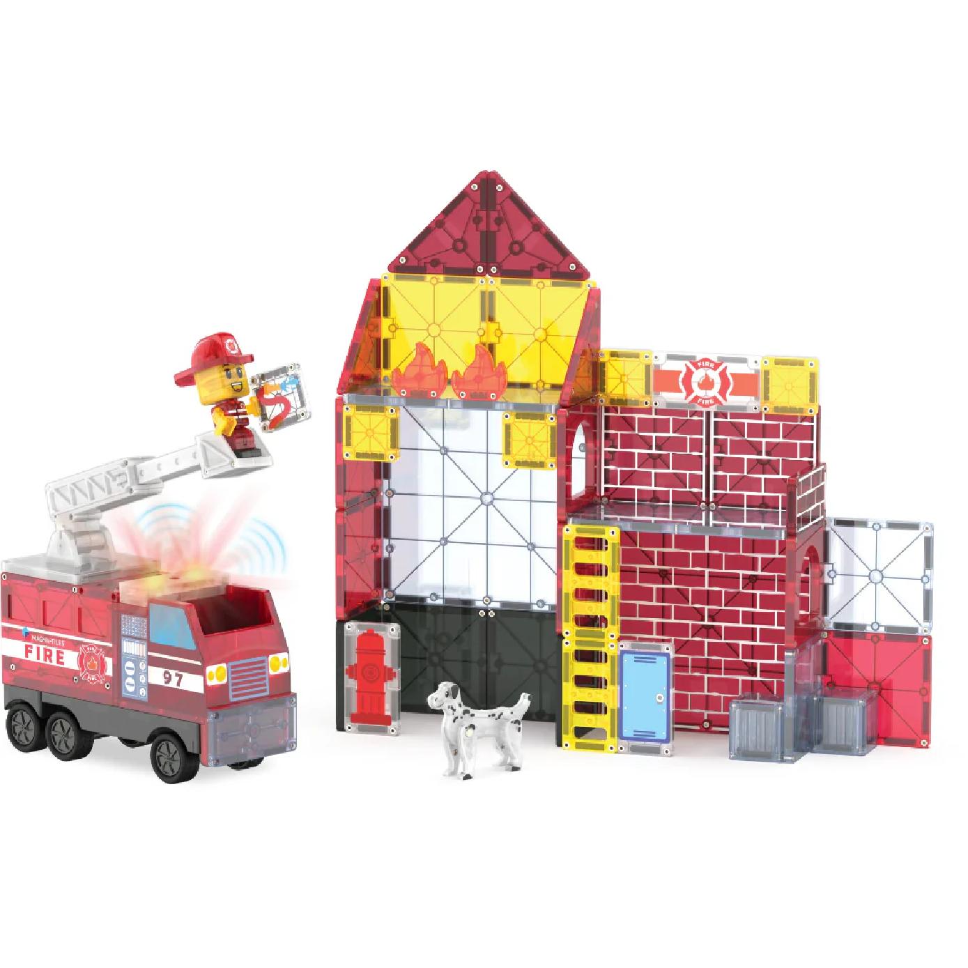 MAGNA-TILES 50 Piece Set Fire Station
