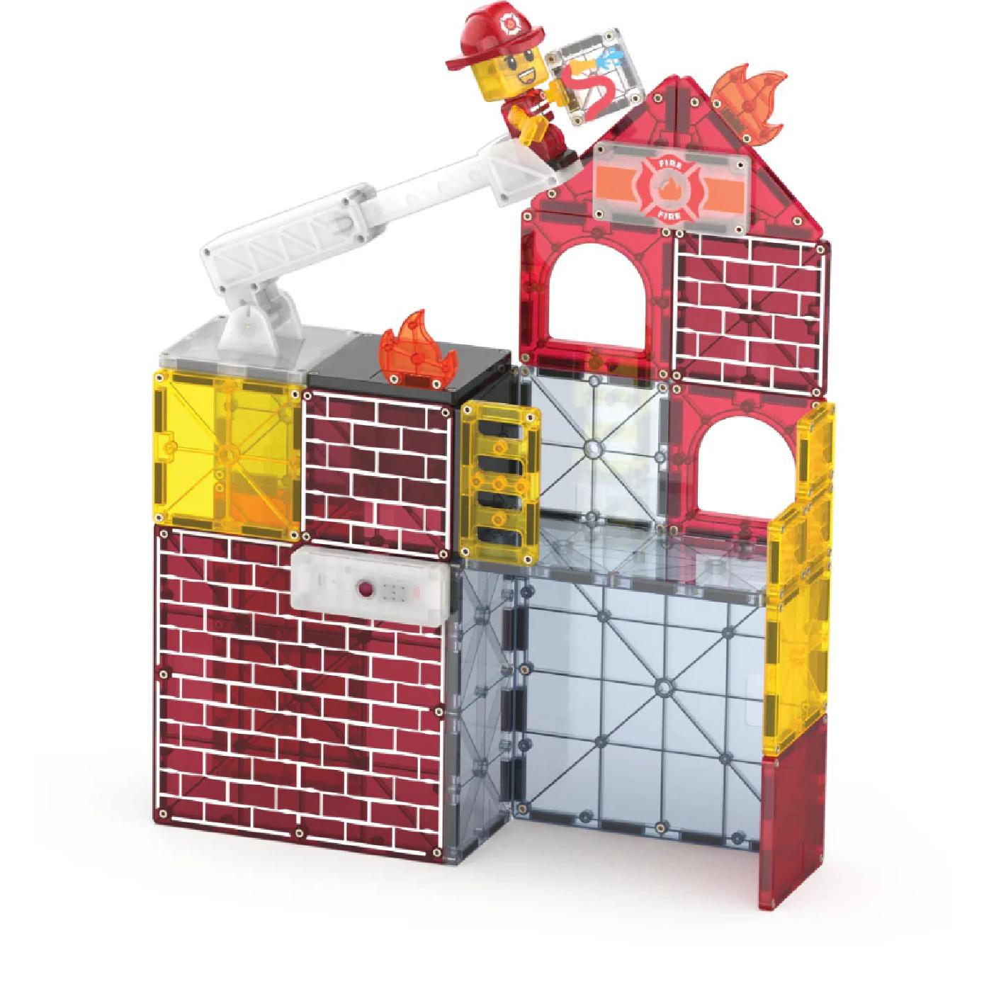 MAGNA-TILES 50 Piece Set Fire Station