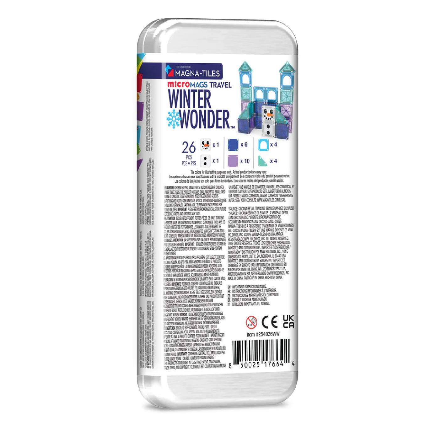 MAGNA-TILES microMAGS 26 Piece Winter Wonder Travel Set