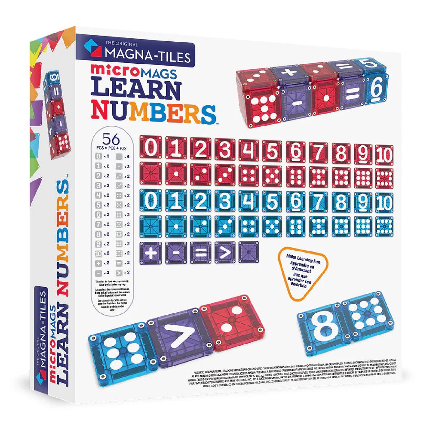 MAGNA-TILES microMAGS Learn Numbers 56 Piece Set